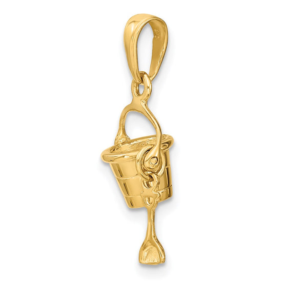 Gold Polished Pail & Shovel Pendants