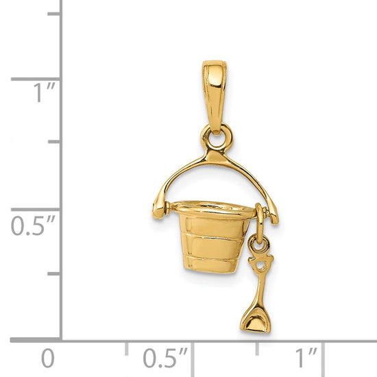 Gold Polished Pail & Shovel Pendants
