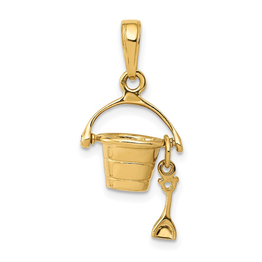 Gold Polished Pail & Shovel Pendants