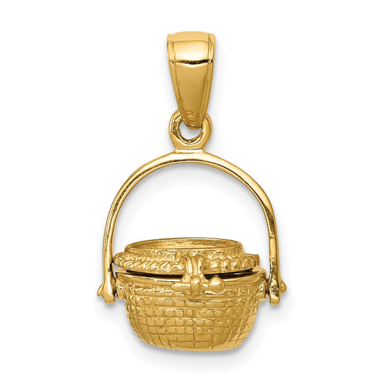 Gold Polished Basket Pendants