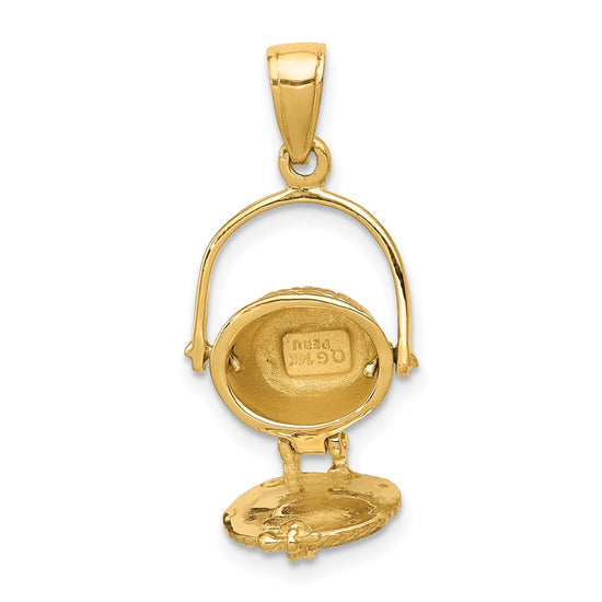 Gold Polished Basket Pendants