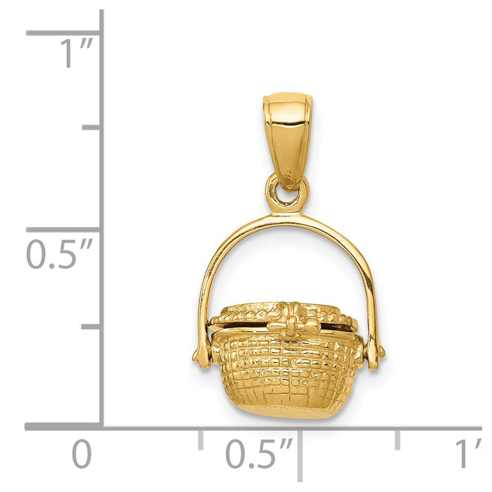 Gold Polished Basket Pendants