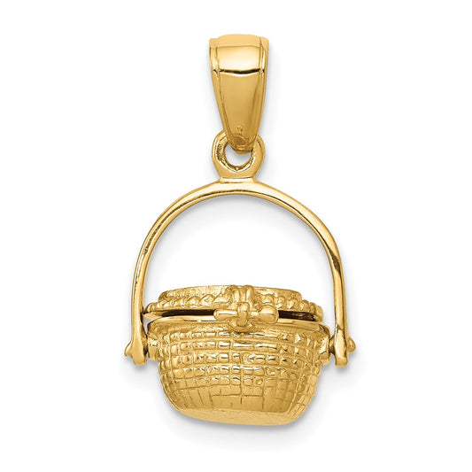 Gold Polished Basket Pendants