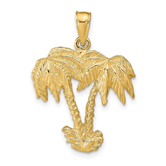 Gold Polished Palm Tree Pendants