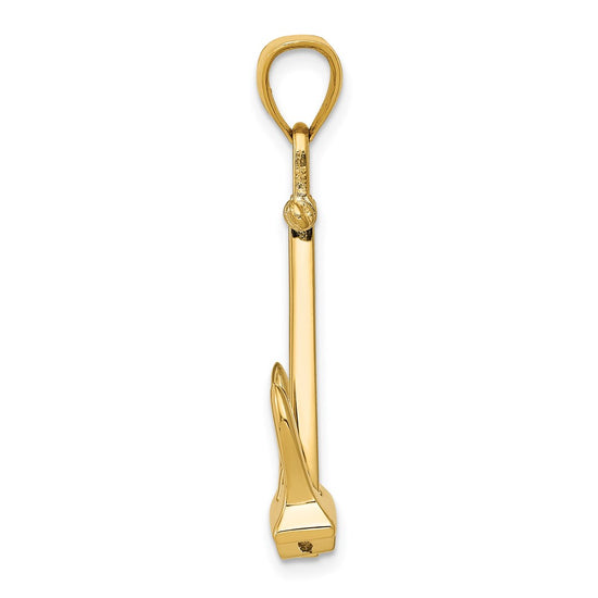 Gold Polished T-bar Anchor Pendants