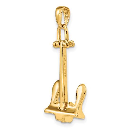 Gold Polished T-bar Anchor Pendants