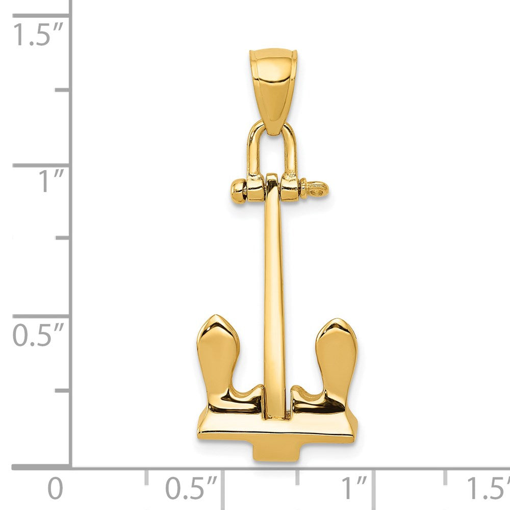 Gold Polished T-bar Anchor Pendants