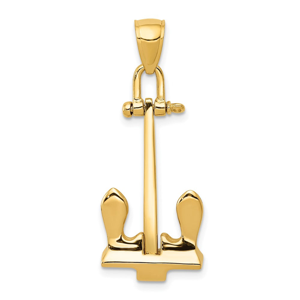 Gold Polished T-bar Anchor Pendants