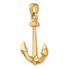 Gold Polished Anchor Pendant