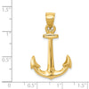 Gold Polished Anchor Pendant