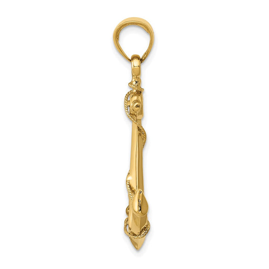 Gold Polished Anchor Pendants