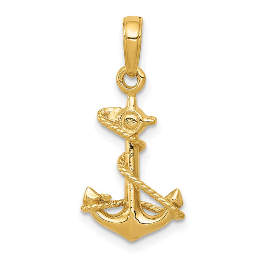 Gold Polished Anchor Pendants