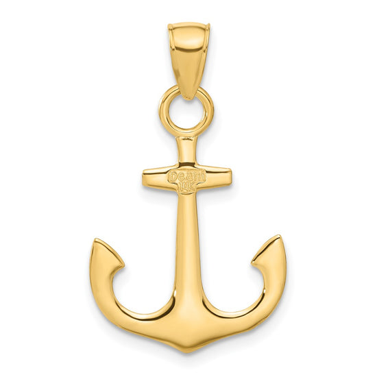 Gold Polished Anchor Pendants