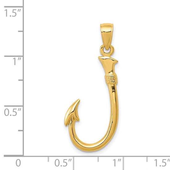 Gold Polished Fish Hook Pendants
