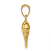 14K Polished 3-D Puffed Dolphin Pendant