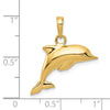 14K Polished 3-D Puffed Dolphin Pendant