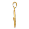 14k Whale Tail in Circle with Waves Pendant