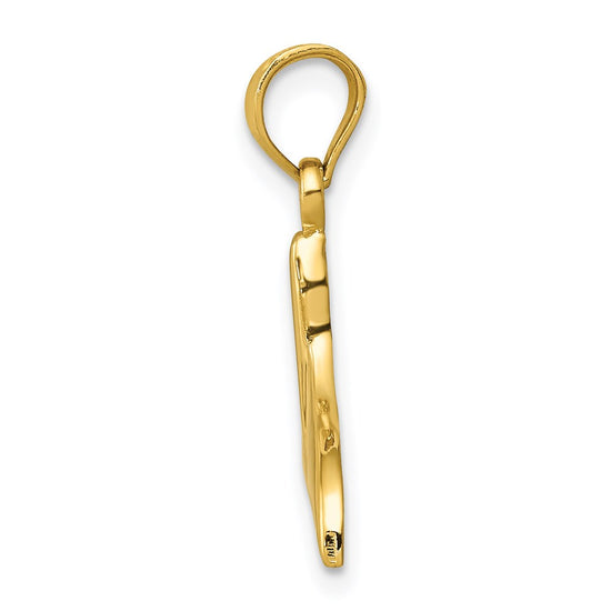 Gold Polished Whale Tail Pendants