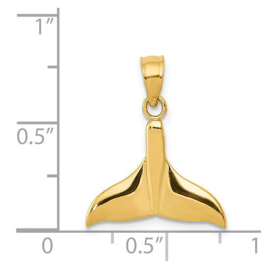 Gold Polished Whale Tail Pendants
