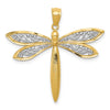 14k and White Rhodium Dragonfly Pendant