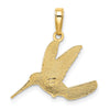 14k and White Rhodium Diamond-cut Hummingbird Pendant