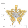 14k and White Rhodium Fancy Butterfly Pendant
