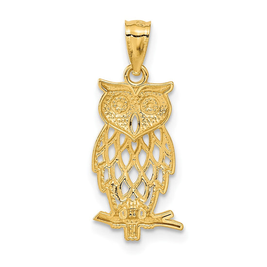Gold Polished Owl Pendants