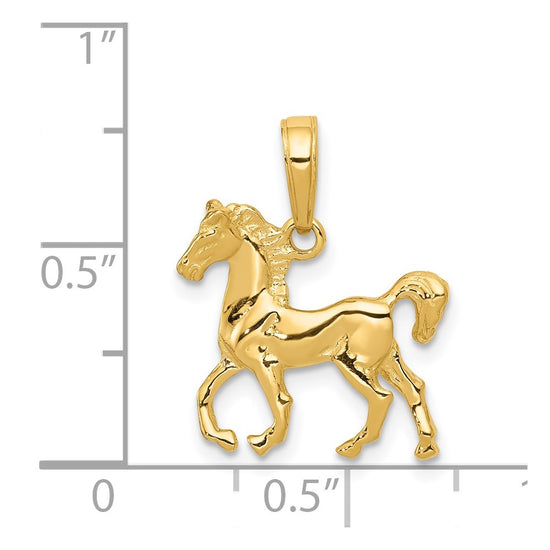 Gold Polished Horse Pendants