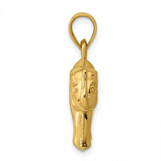 14k Polished Elephant Pendant