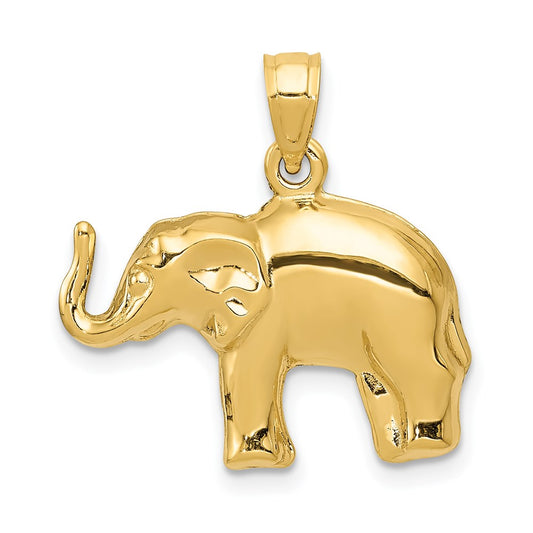 14k Polished Elephant Pendant