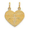 14k MOM-DAUGHTER 2-Piece Break-apart Heart Charm