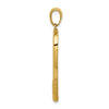 14k Solid Polished 3-D Tennis Racquet Pendant