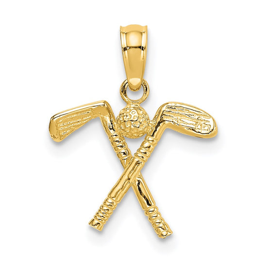 Gold Polished Golf Pendants