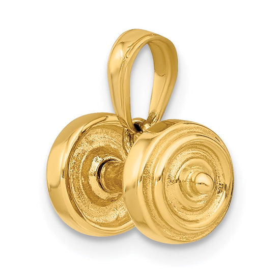 Gold Polished Barbell Pendants
