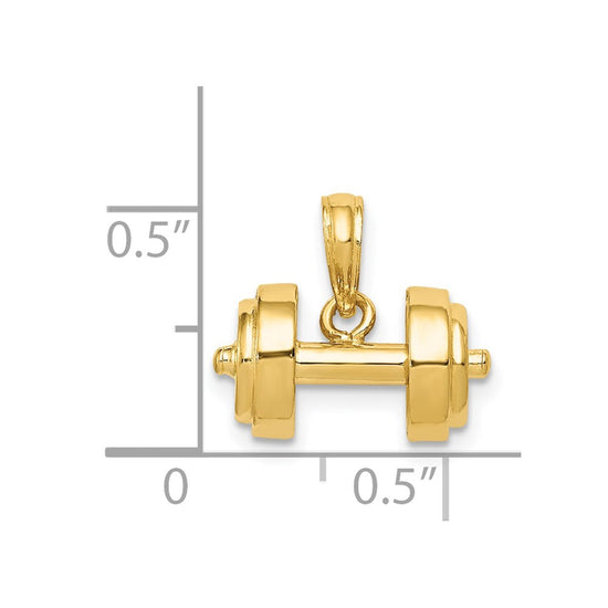 Gold Polished Barbell Pendants