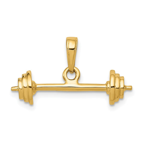 Gold Polished Barbell Pendants