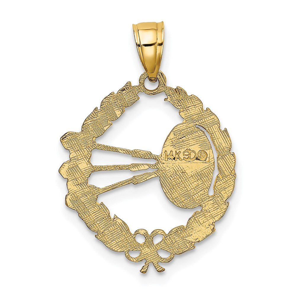 Gold Polished Dartboard Pendants
