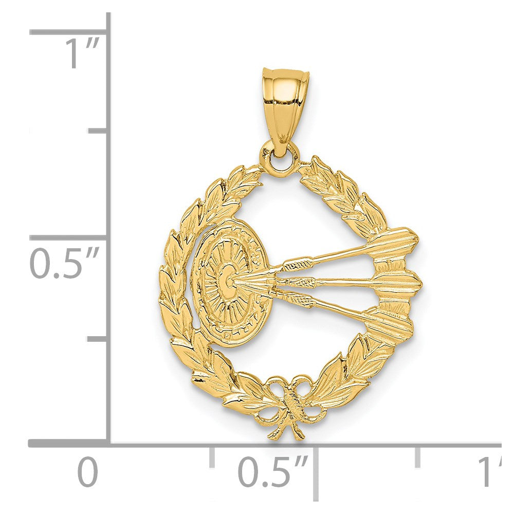 Gold Polished Dartboard Pendants