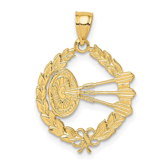Gold Polished Dartboard Pendants