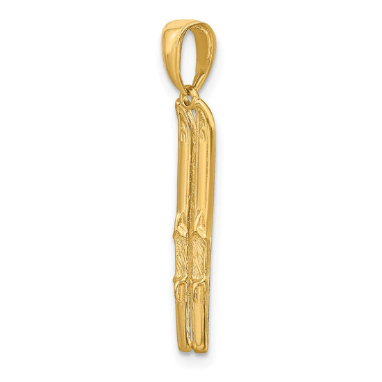 Gold Polished Snow Skiing Pendants