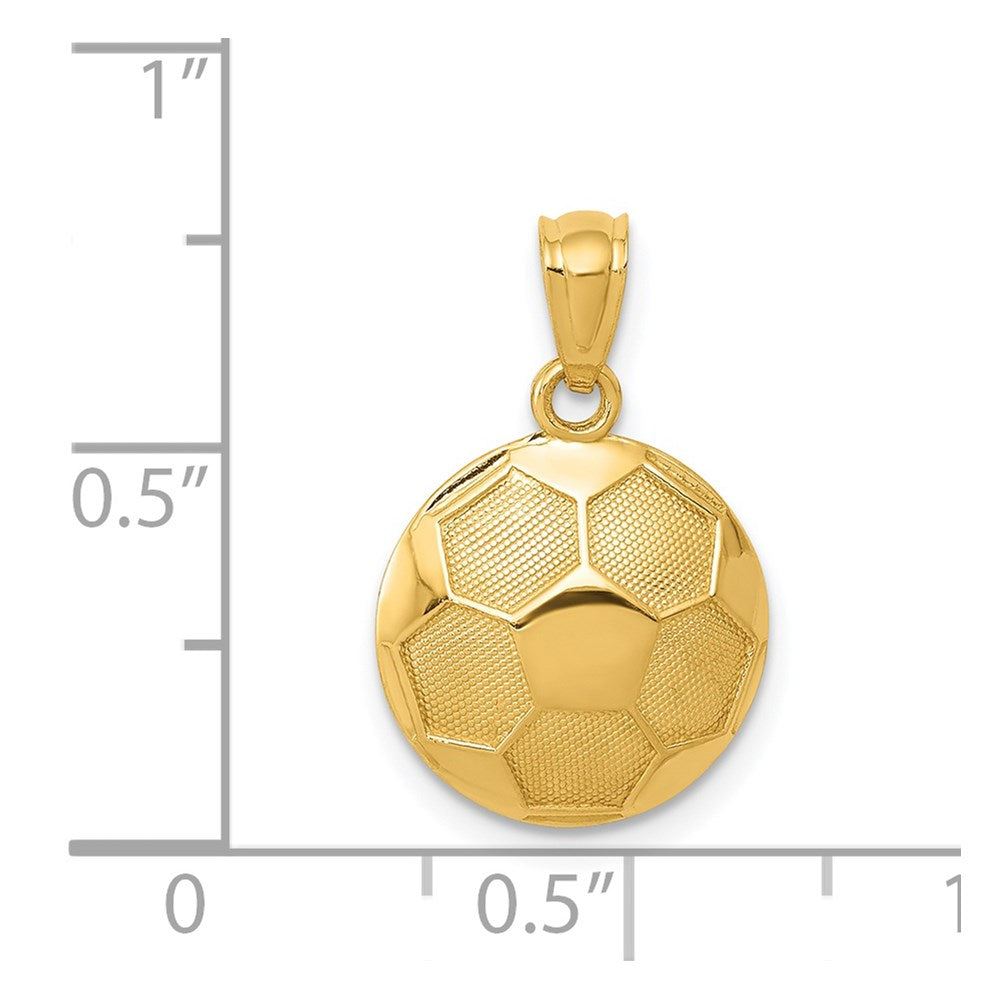 14k Domed Soccer Ball Pendant