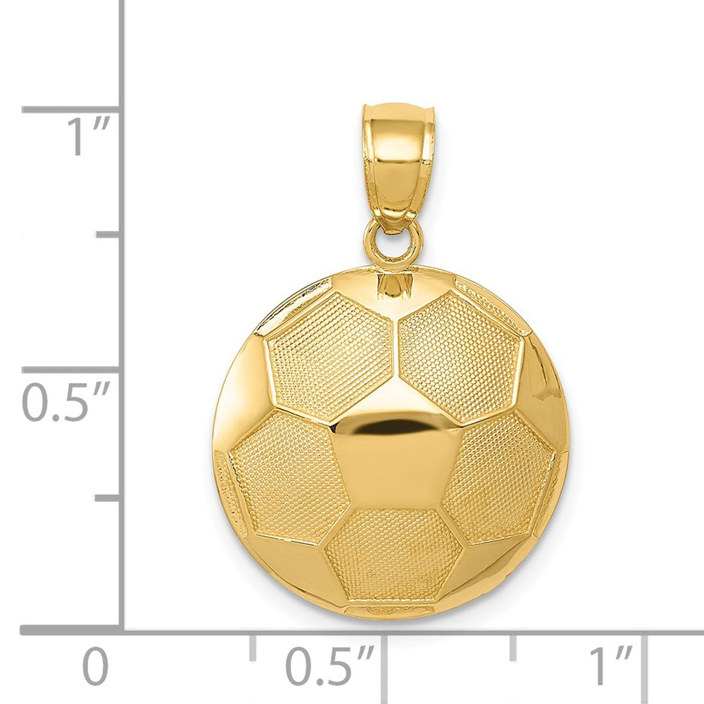 14k Domed Soccer Ball Pendant