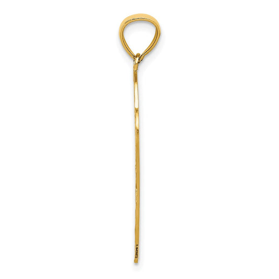 14k Basketball in Hoop Diamond Cut Pendant