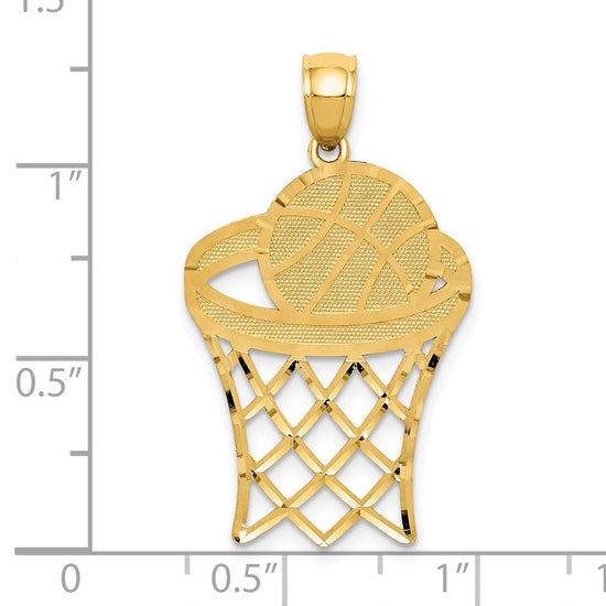 Gold Polished Basketball Pendants