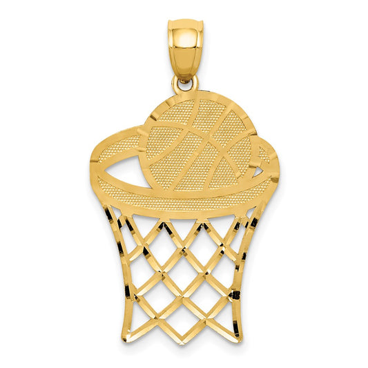 Gold Polished Basketball Pendants