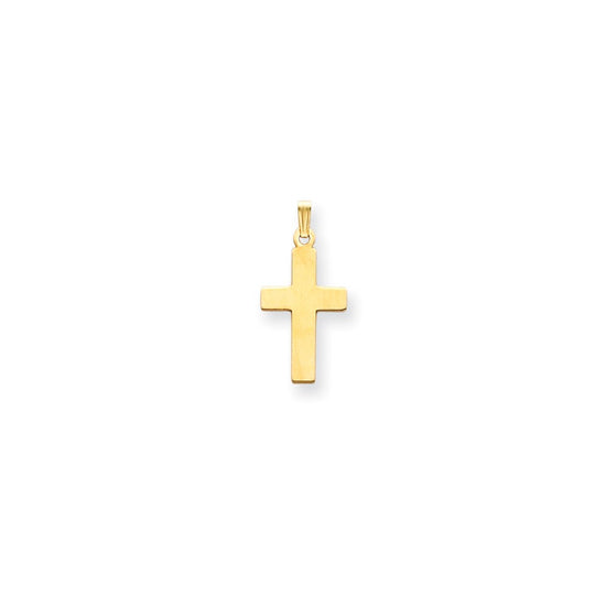 Gold Polished Flat Latin Cross Pendant