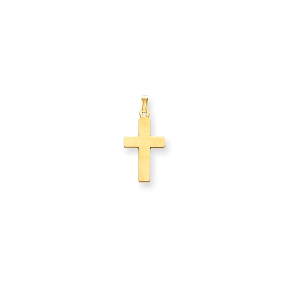 Gold Polished Flat Latin Cross Pendant