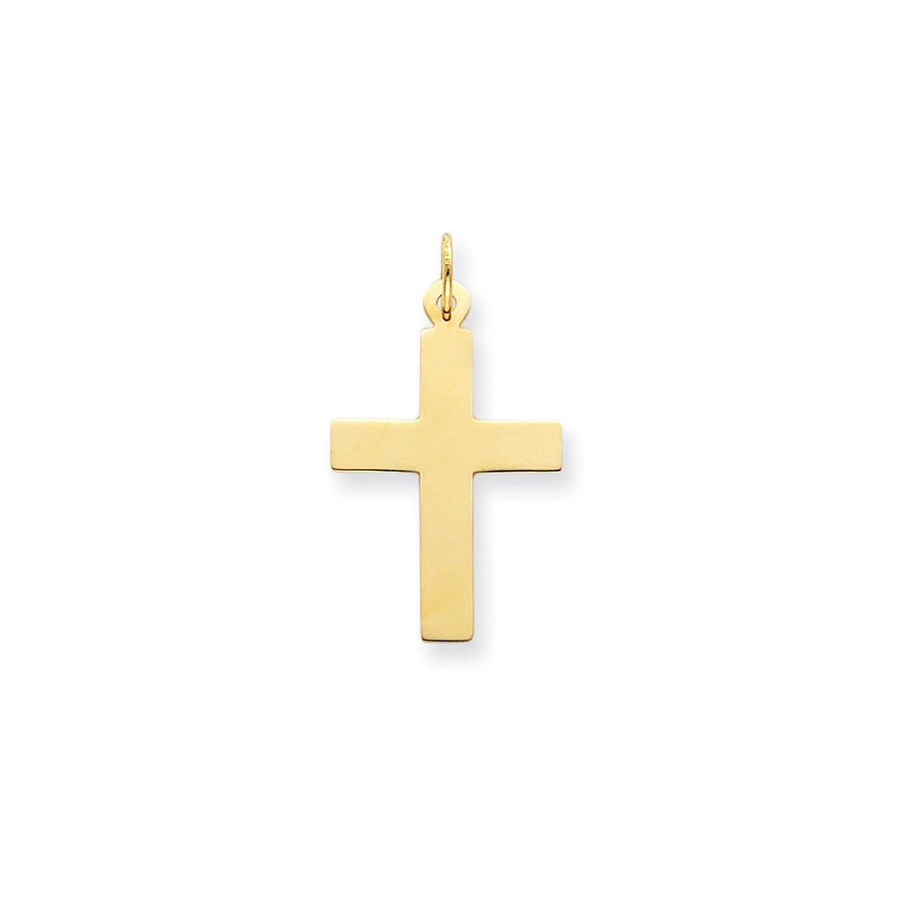 Gold Polished Flat Latin Cross Pendant