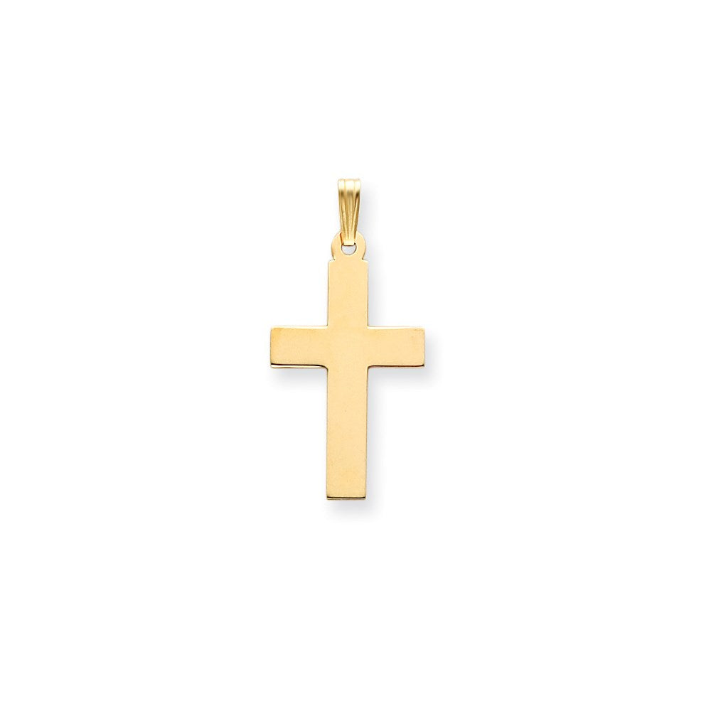Gold Polished Flat Latin Cross Pendant