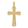 14k Diamond-cut Filigree Cross Pendant